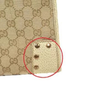 Gucci Canvas Bag Handbag GG Beige Tote